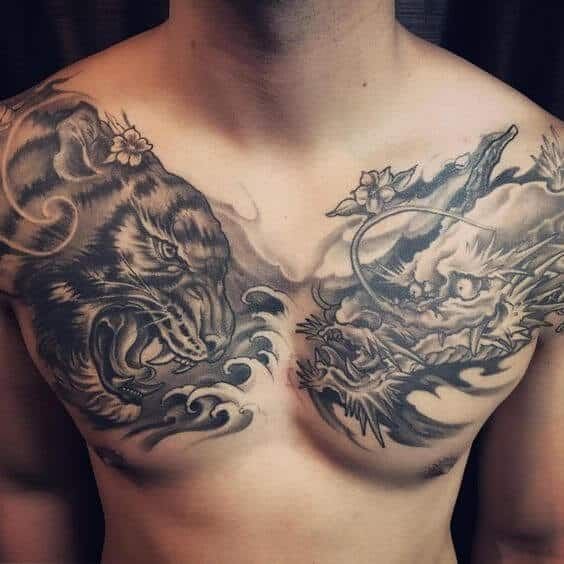 hình xăm ngực nam