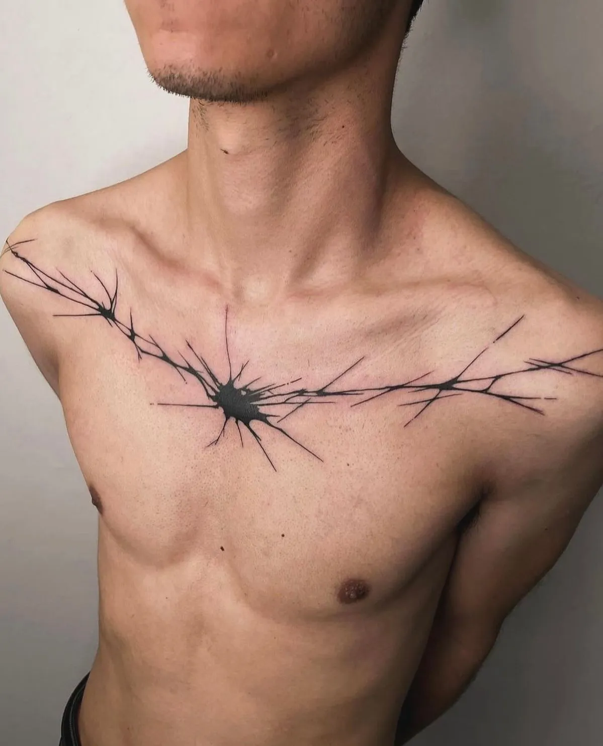 By mirroring art across both pectorals, you create a balanced, high-impact look that represents the many sides of your story.