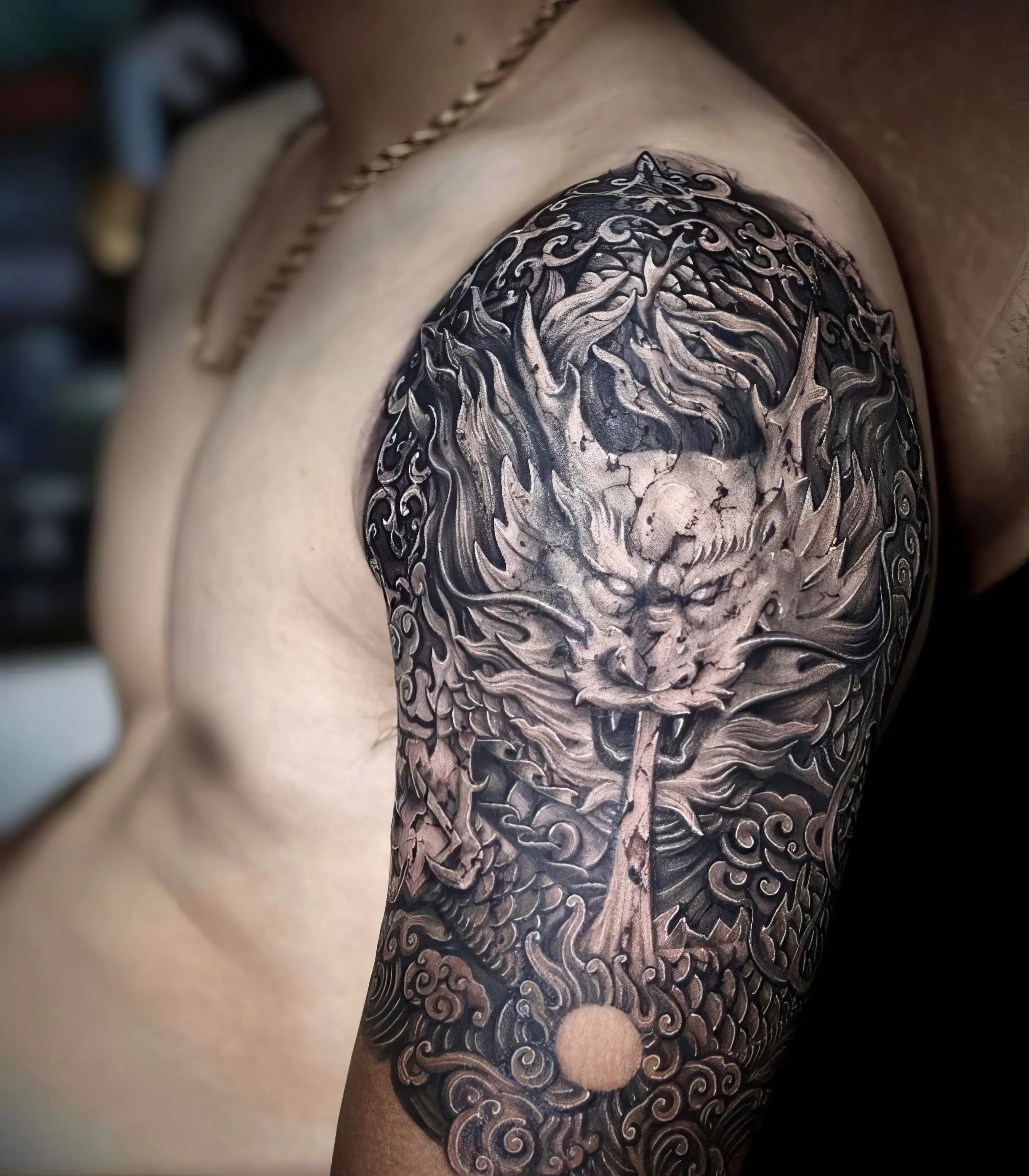 full arm dragon tattoo