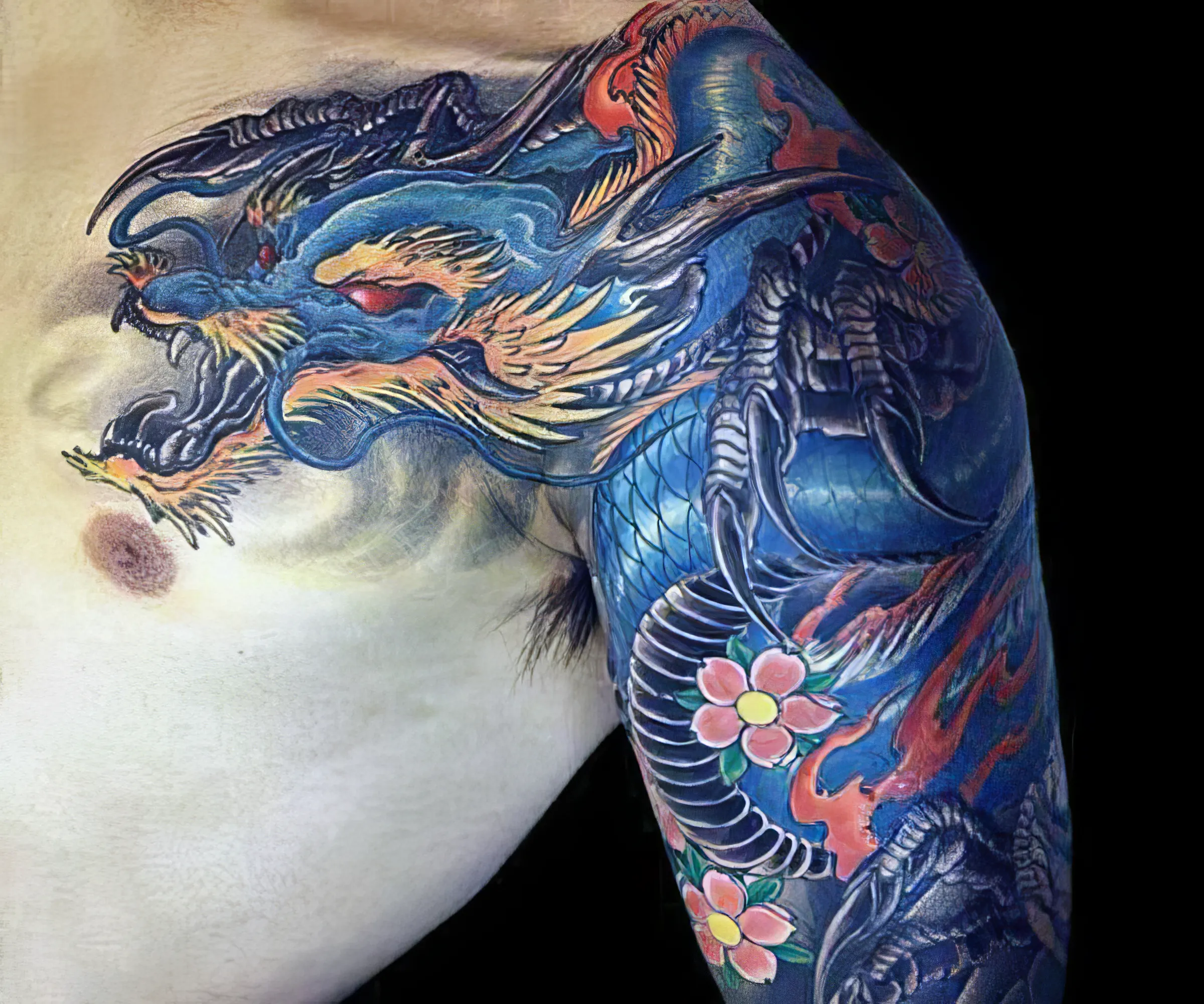 full arm dragon tattoo
