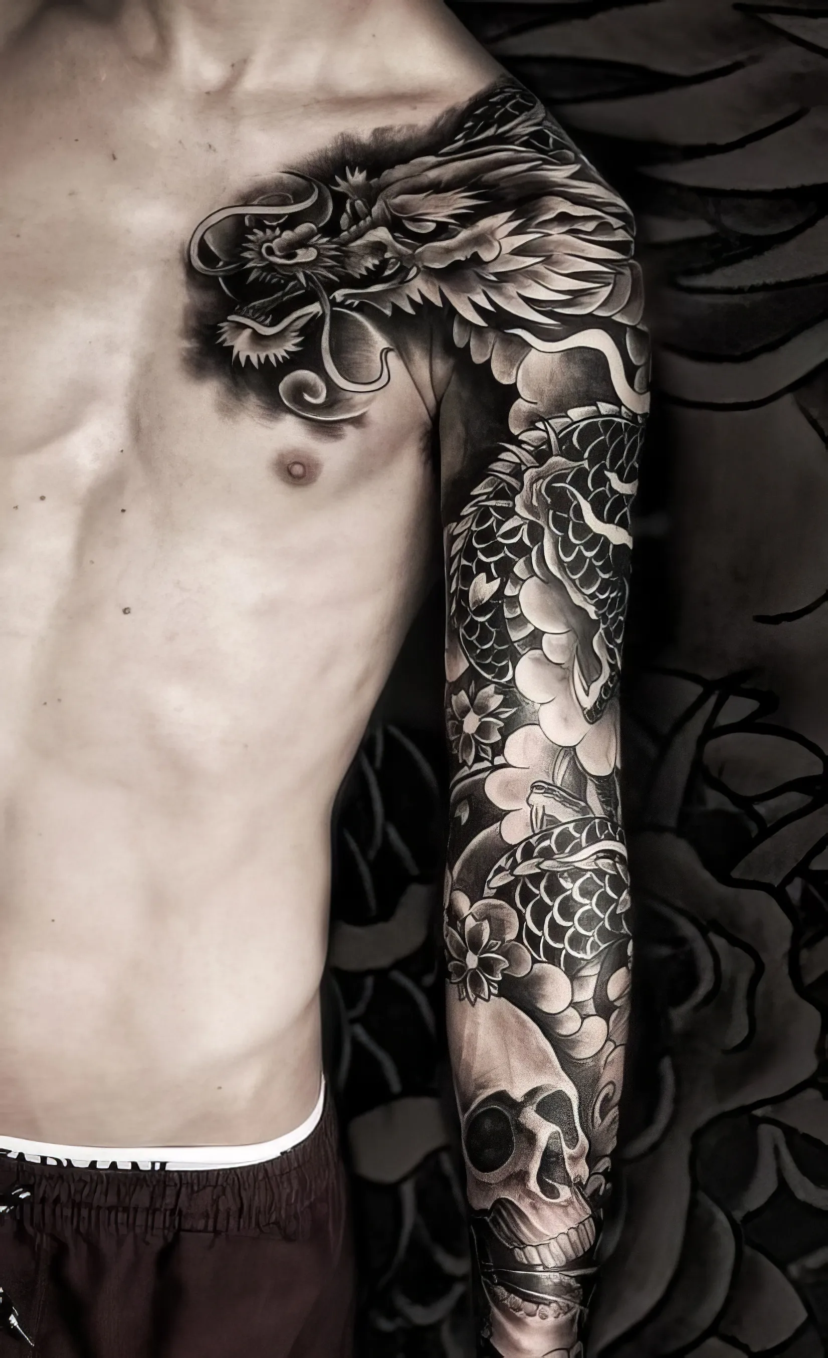 full arm dragon tattoo