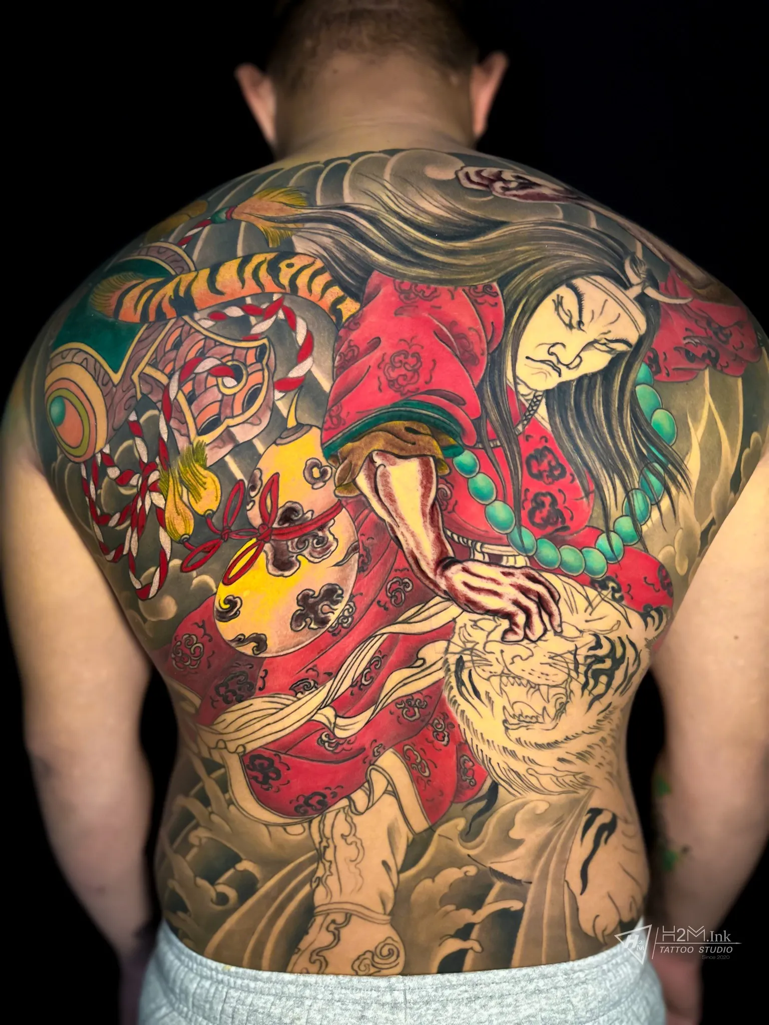 Full back traditional Japanese tattoo is beautiful
