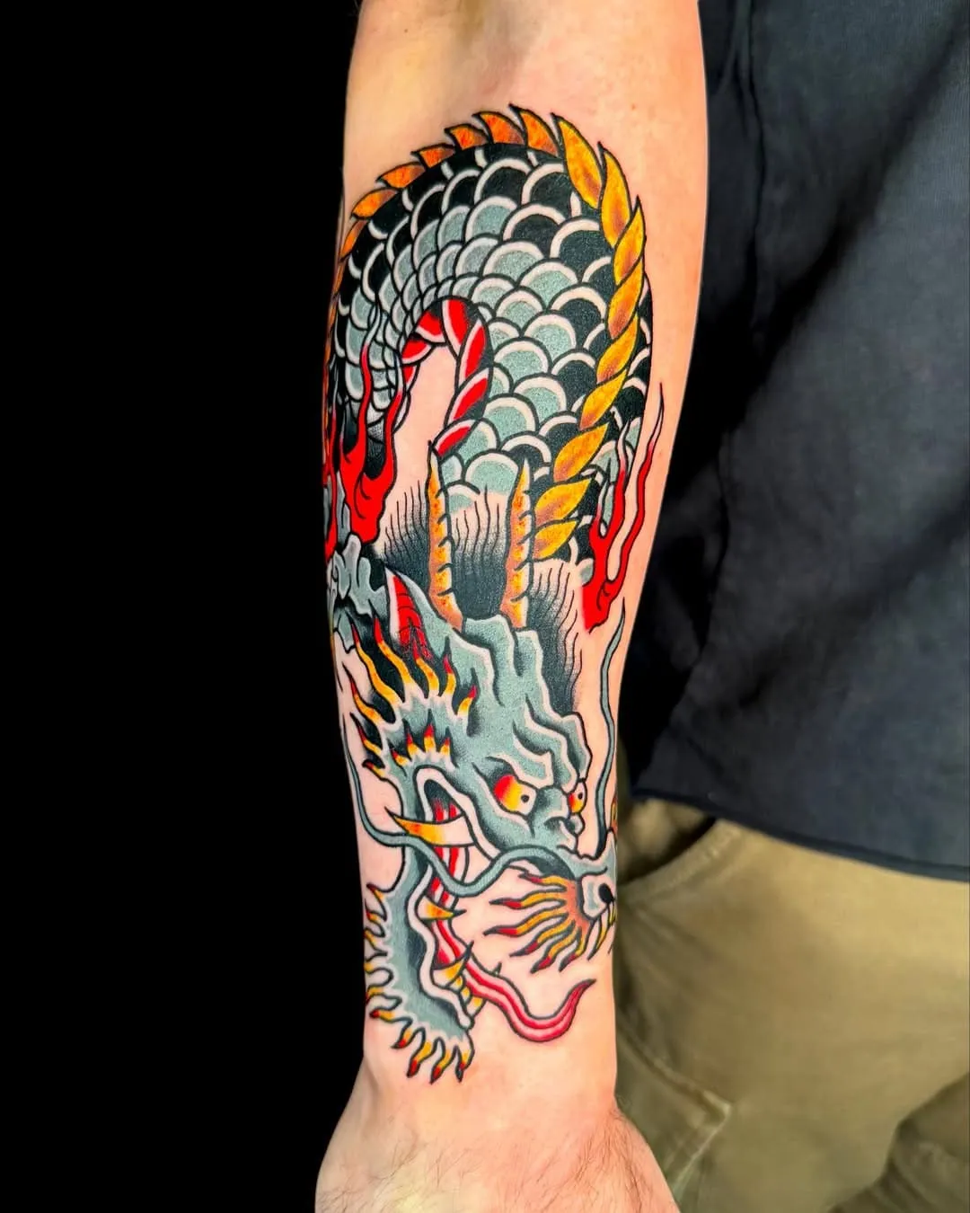 Mini Traditional Japanese Tattoo with a dragon