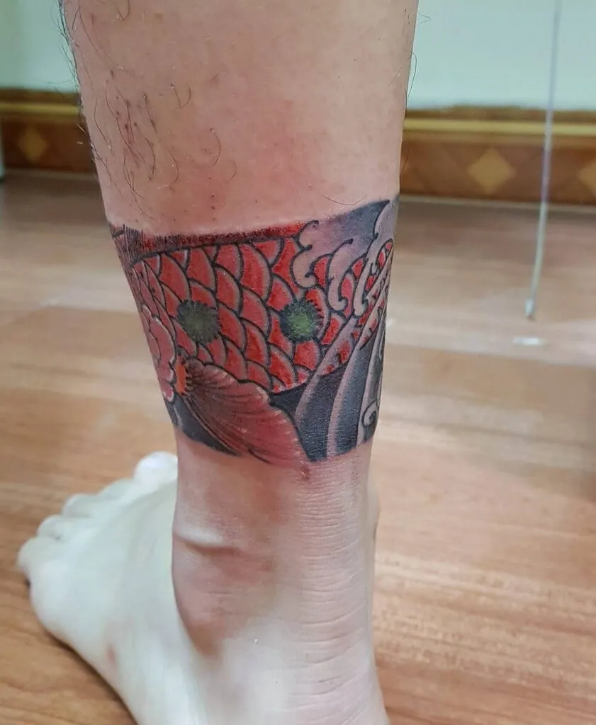 Mini Traditional Japanese Tattoo on the ankle