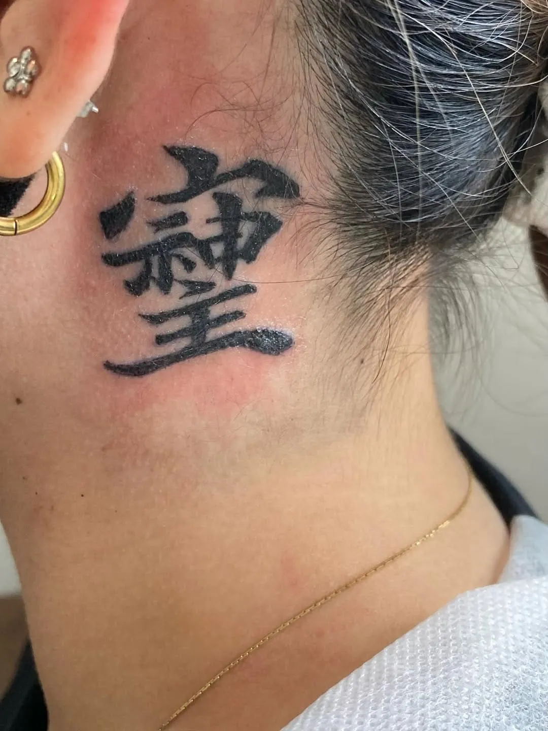 Mini Traditional Japanese Tattoo on behind the ear