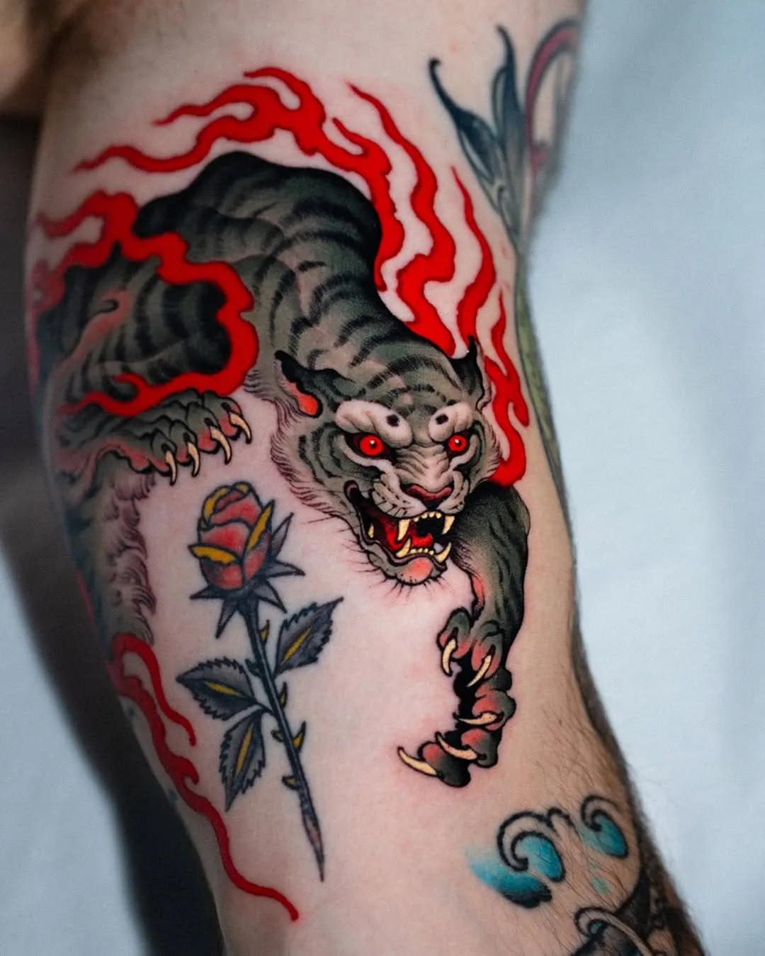 Mini Traditional Japanese Tattoo with a tiger