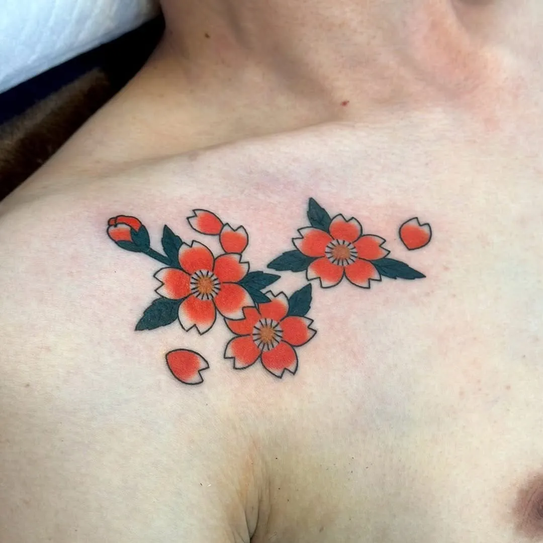 Mini Traditional Japanese Tattoo with sakura