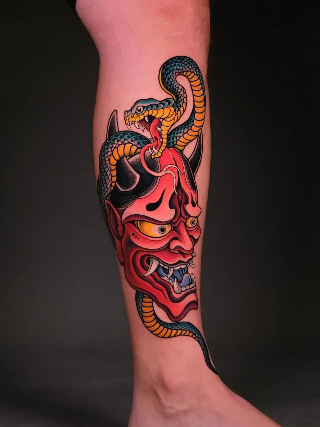 Mini Traditional Japanese Tattoo with a snake