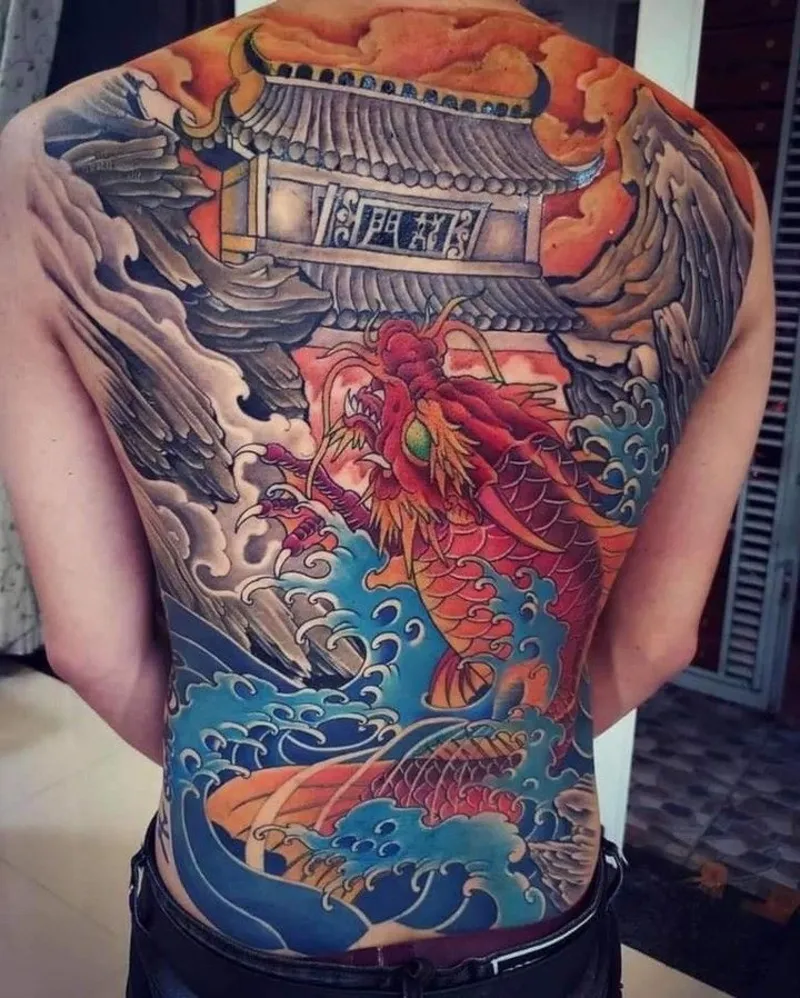 male wood element tattoo