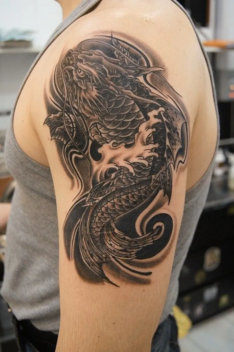 male wood element tattoo