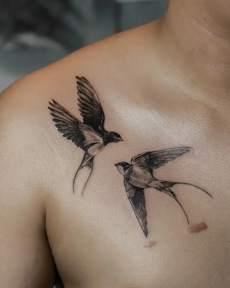 male wood element tattoo