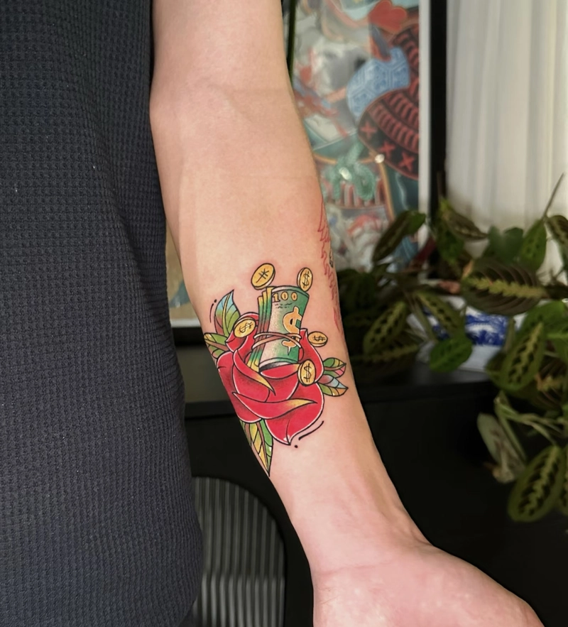 hình xăm tiền tài