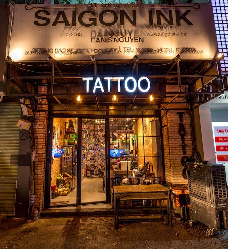 old school tattoo shop in vietnam