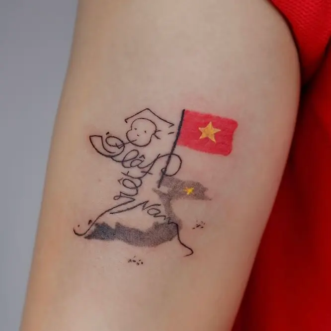 Vietnam flag tattoo
