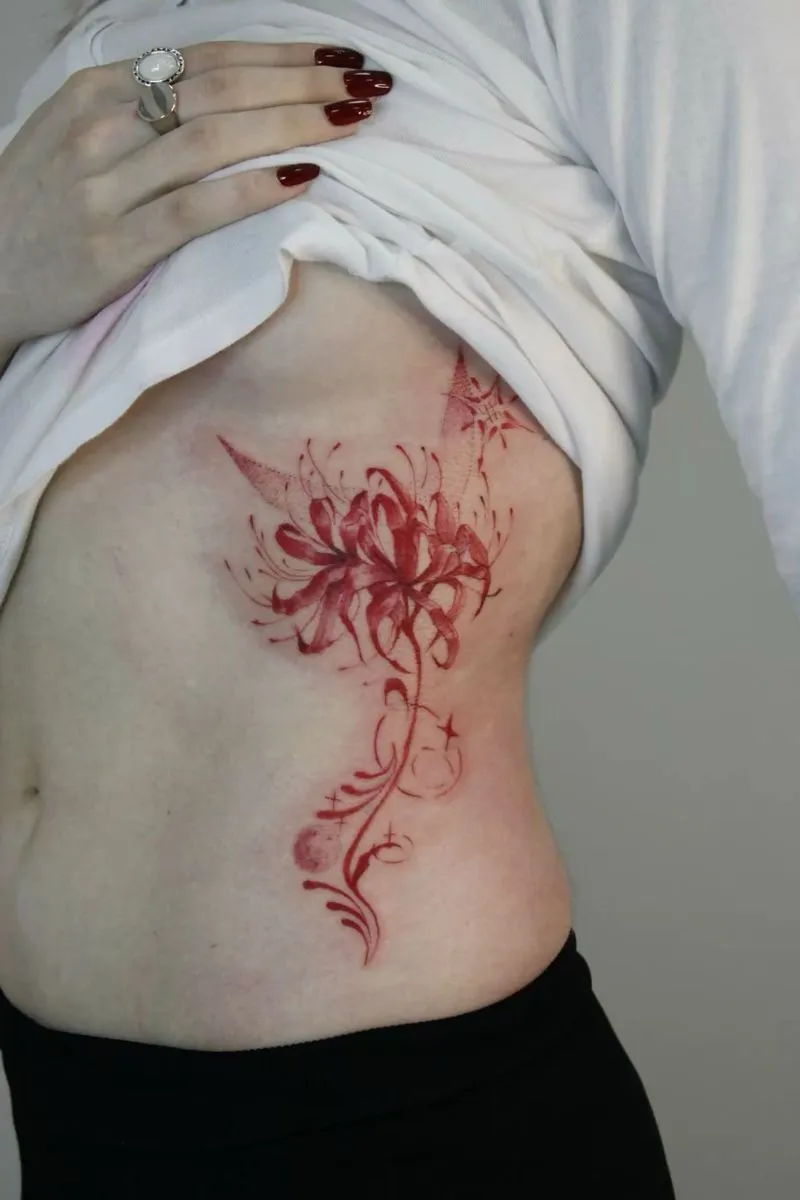 Hình xăm hoa bỉ ngạn 