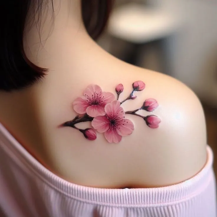 hình xăm hoa anh đào