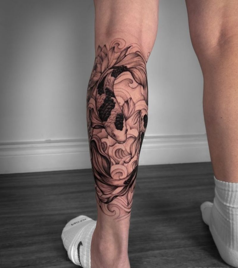 calf tattoos for men
