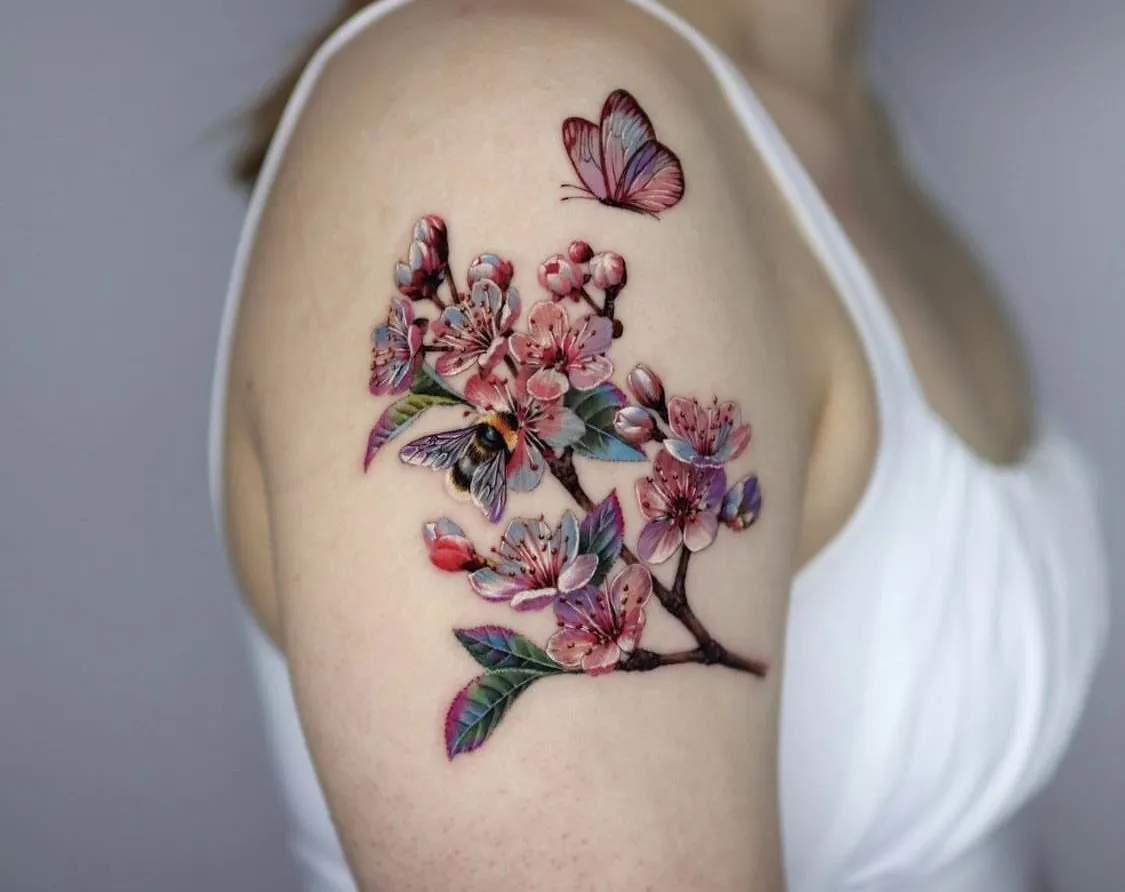 h&igrave;nh xăm hoa anh đ&agrave;o