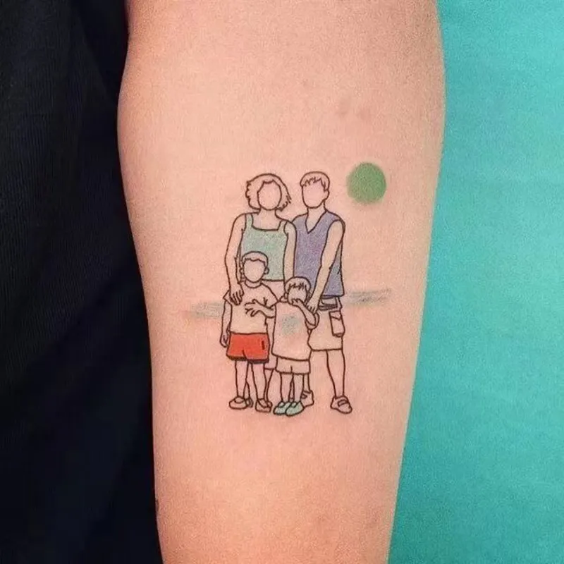 family tattoo of 4 people