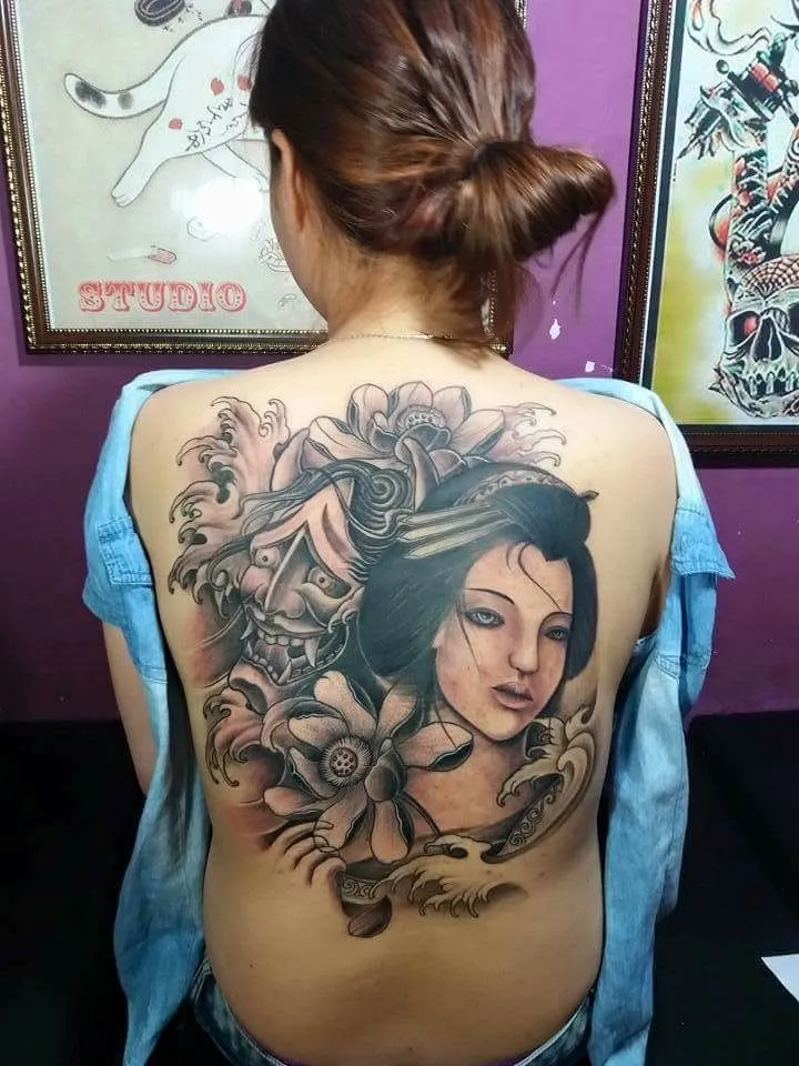 8+ Iconic Combinations for a Full Back Demon Face Tattoo