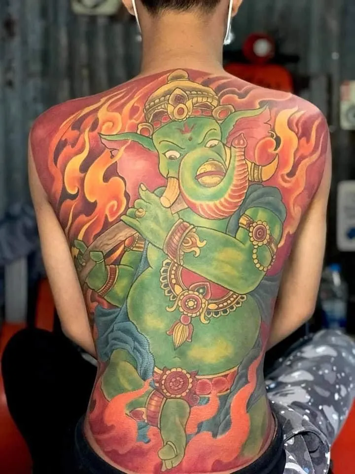 H&igrave;nh xăm thần Ganesh