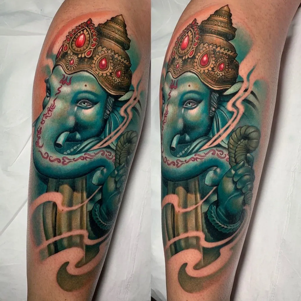 H&igrave;nh xăm thần Ganesh