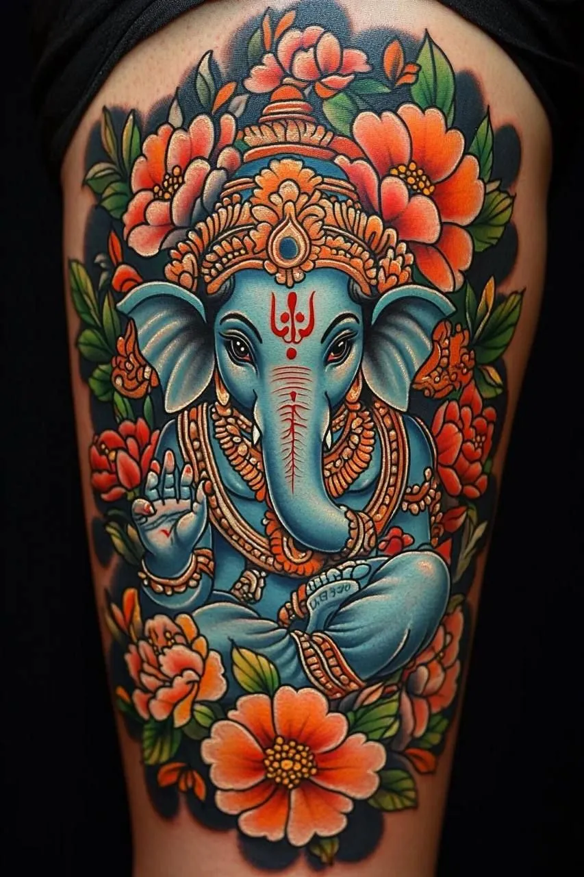H&igrave;nh xăm thần Ganesh