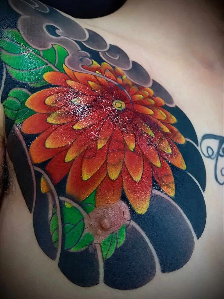japanese chrysanthemum flower tattoo