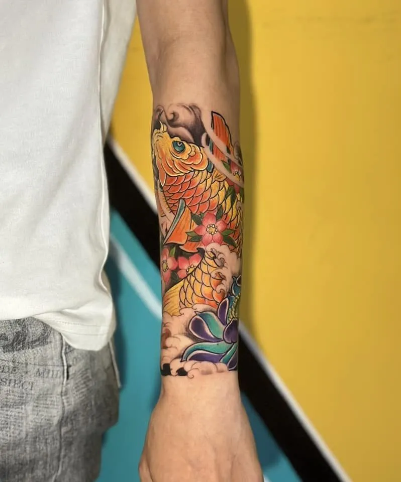 50+ Koi Fish Tattoo Sleeve for Men & Women Full Arm Designs