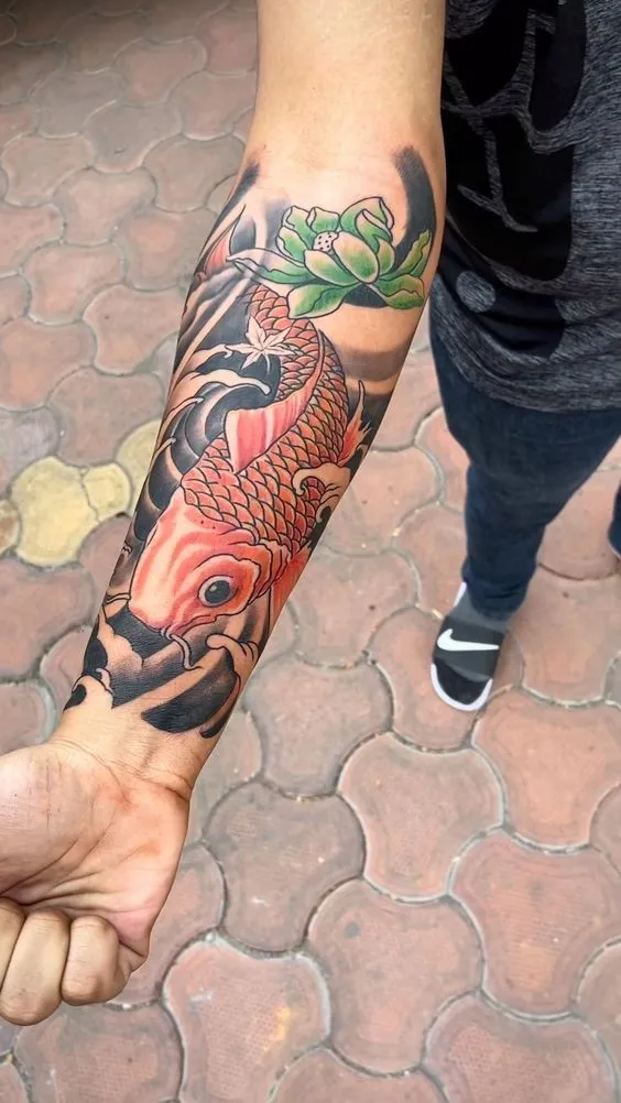 50+ Koi Fish Tattoo Sleeve for Men & Women Full Arm Designs