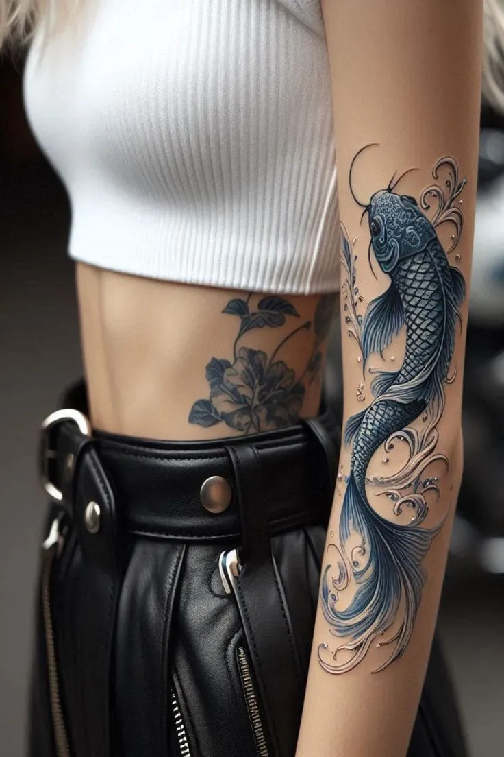 50+ Koi Fish Tattoo Sleeve for Men & Women Full Arm Designs