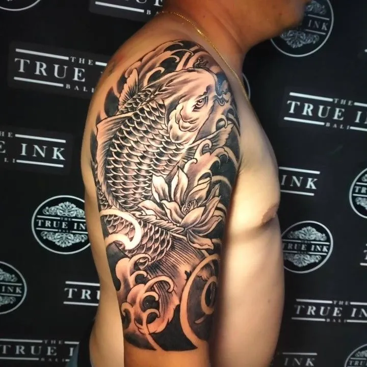 50+ Koi Fish Tattoo Sleeve for Men & Women Full Arm Designs