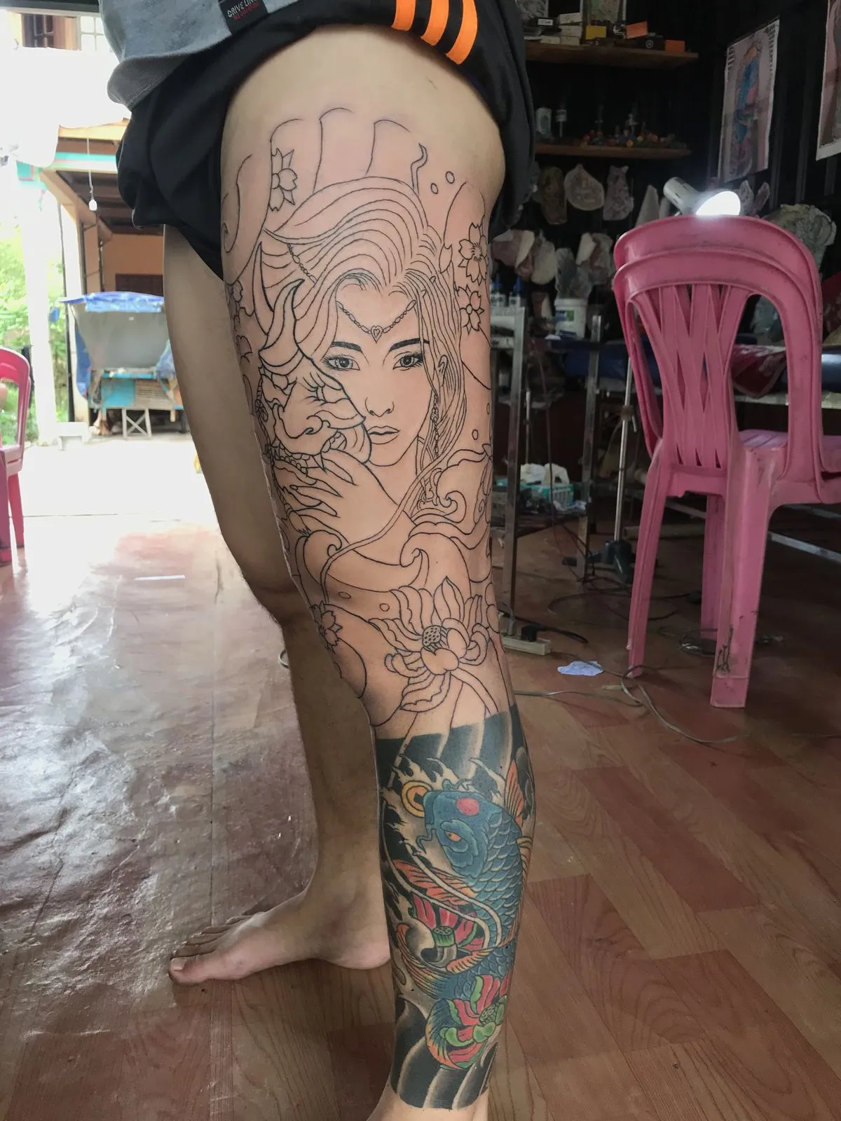 5+ Iconic Style in Leg Japanese Tattoos to Represent Your Strength