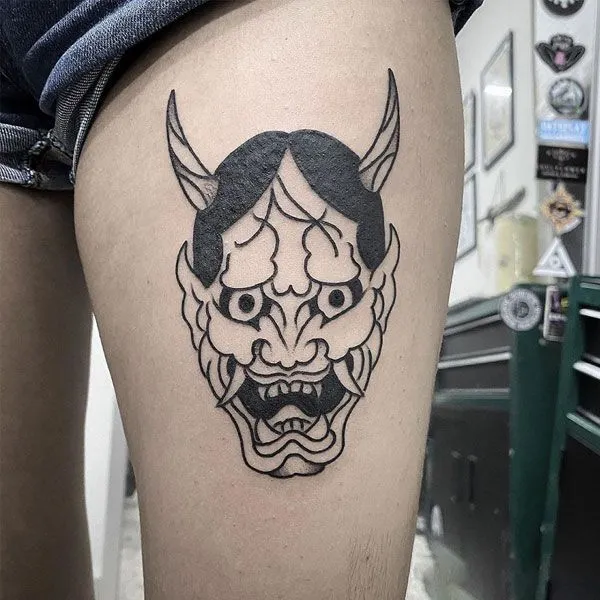 Top 20+ Mini Demon Face Tattoo Designs: Subtle Protective Symbols and Embrace of Feminine Strength