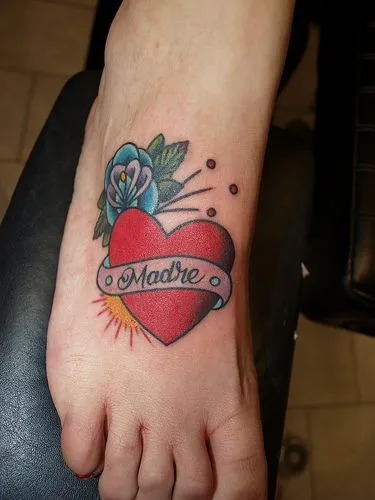 Old school red heart tattoo