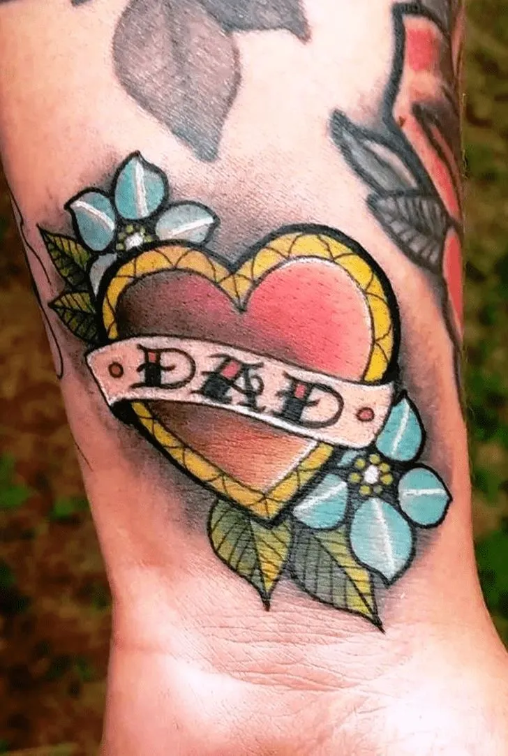 Old school heart tattoo on wrist