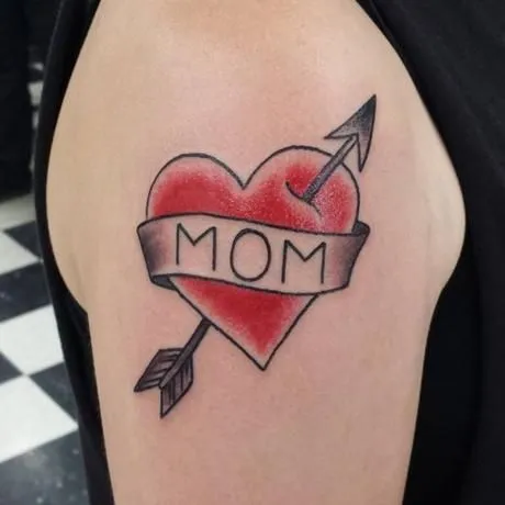 Old school heart tattoo with arrow