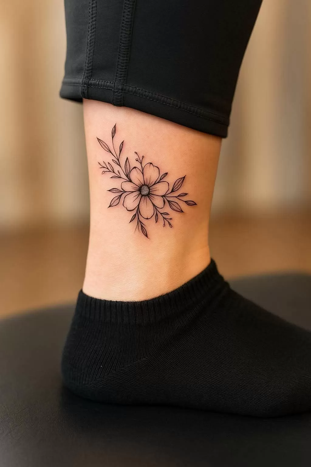 h&igrave;nh xăm nhỏ ở ch&acirc;n nữ