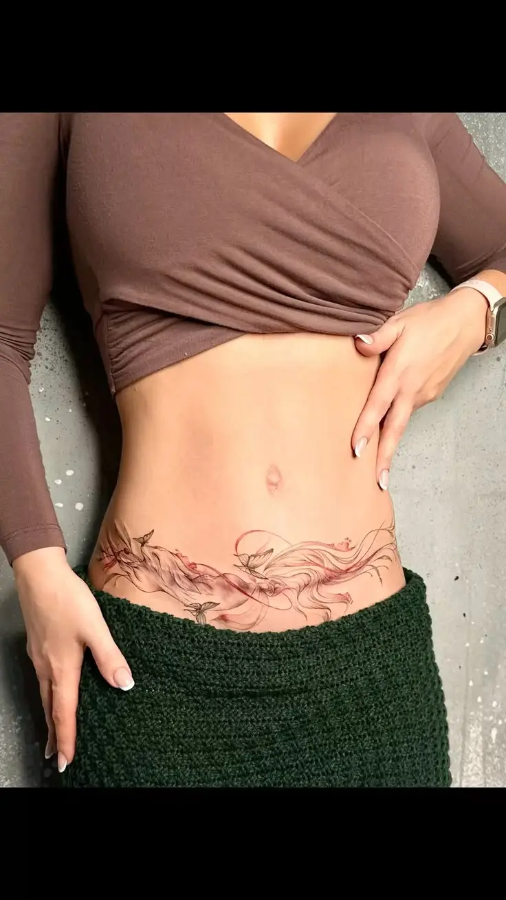 h&igrave;nh xăm bụng dưới nữ