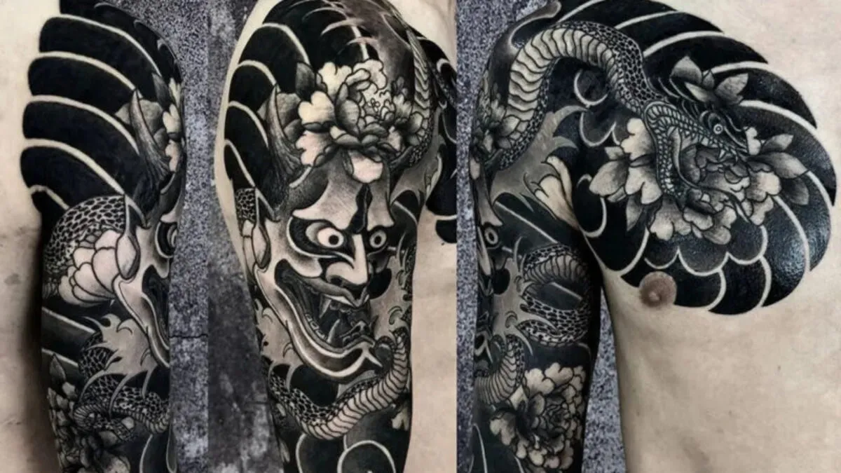 7+ Best Black And White Demon Face Tattoo Designs For 2026