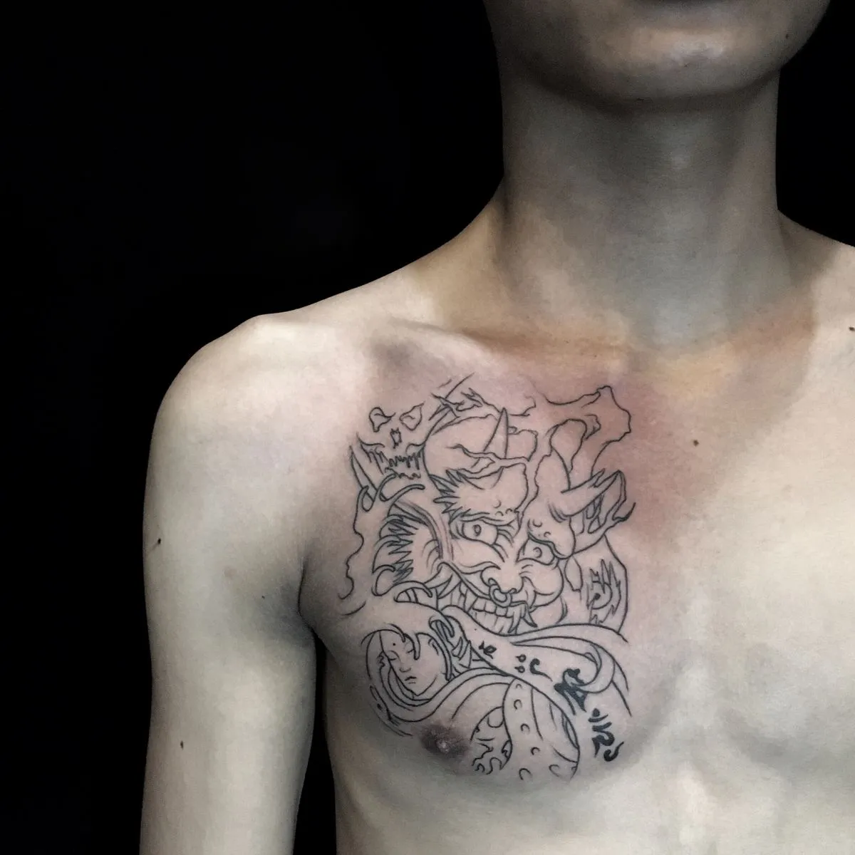 7+ Best Black And White Demon Face Tattoo Designs For 2026