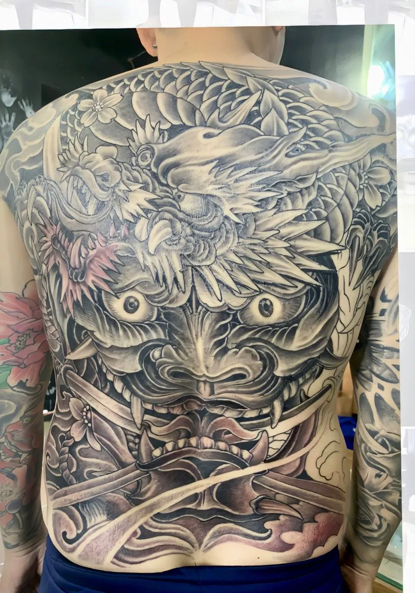 8+ Iconic Combinations for a Full Back Demon Face Tattoo