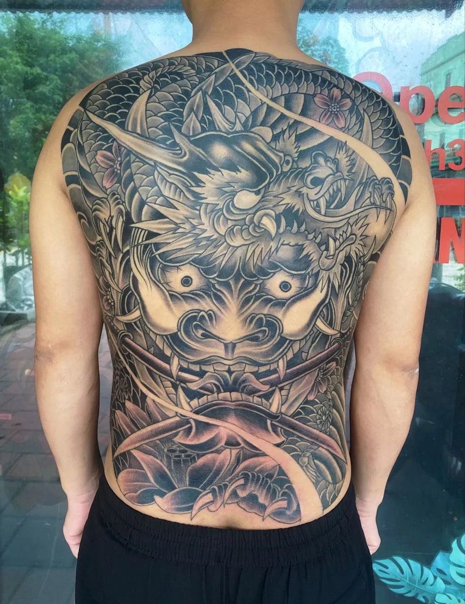 8+ Iconic Combinations for a Full Back Demon Face Tattoo