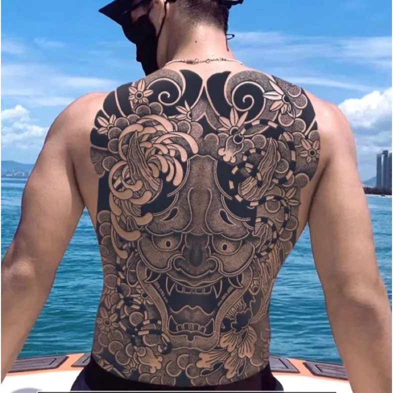 8+ Iconic Combinations for a Full Back Demon Face Tattoo