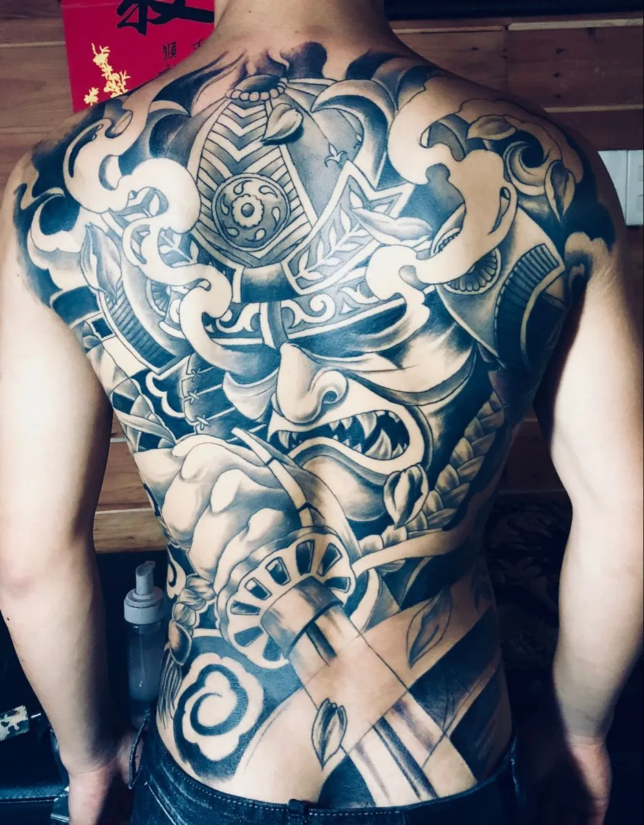 8+ Iconic Combinations for a Full Back Demon Face Tattoo