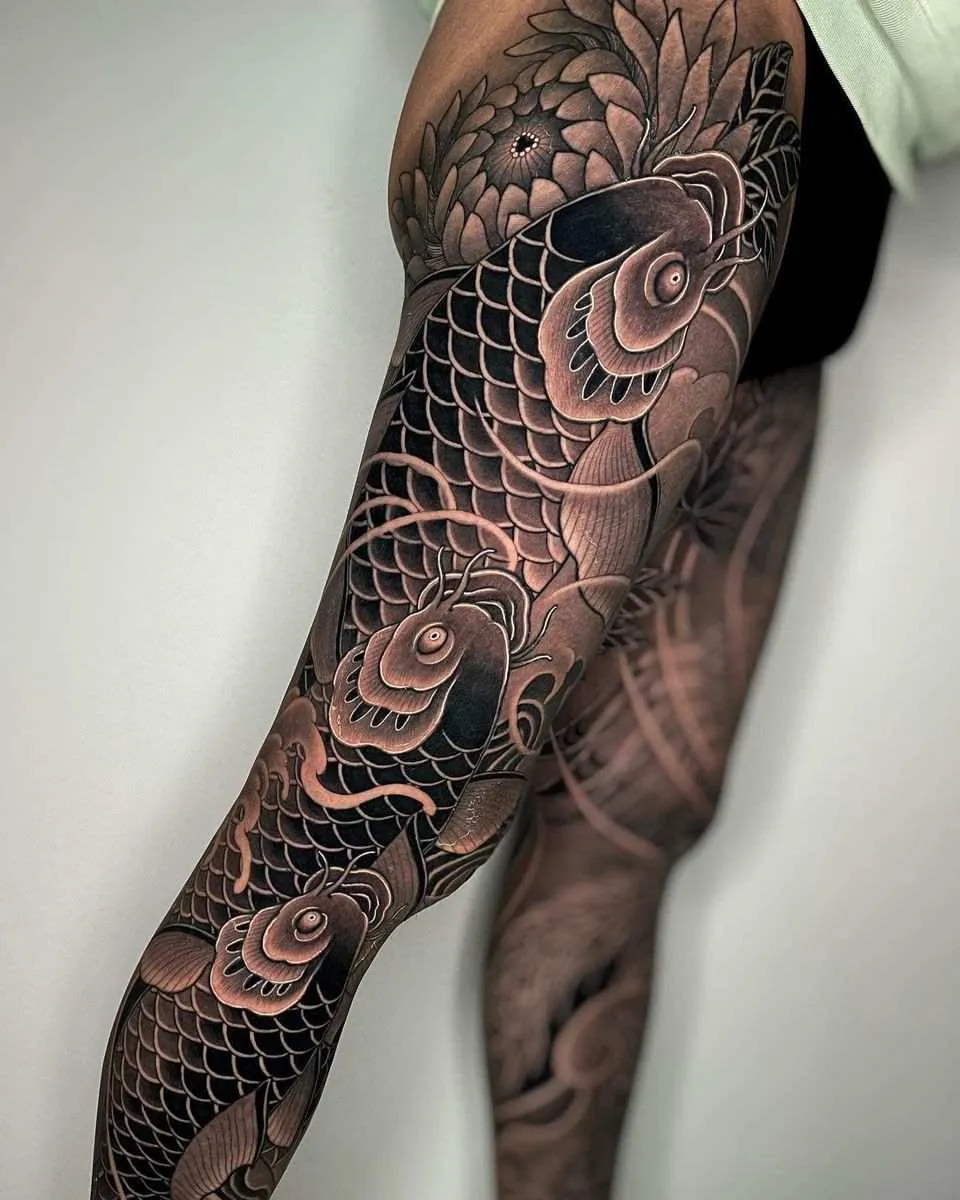 Top 9 Most Exquisite Koi Fish Tattoo Black and White Designs for 2026