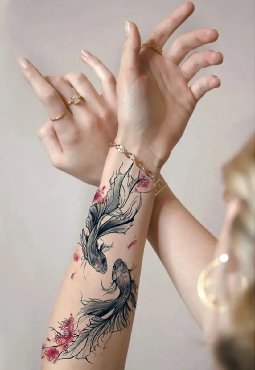 50+ Koi Fish Tattoo Sleeve for Men & Women Full Arm Designs