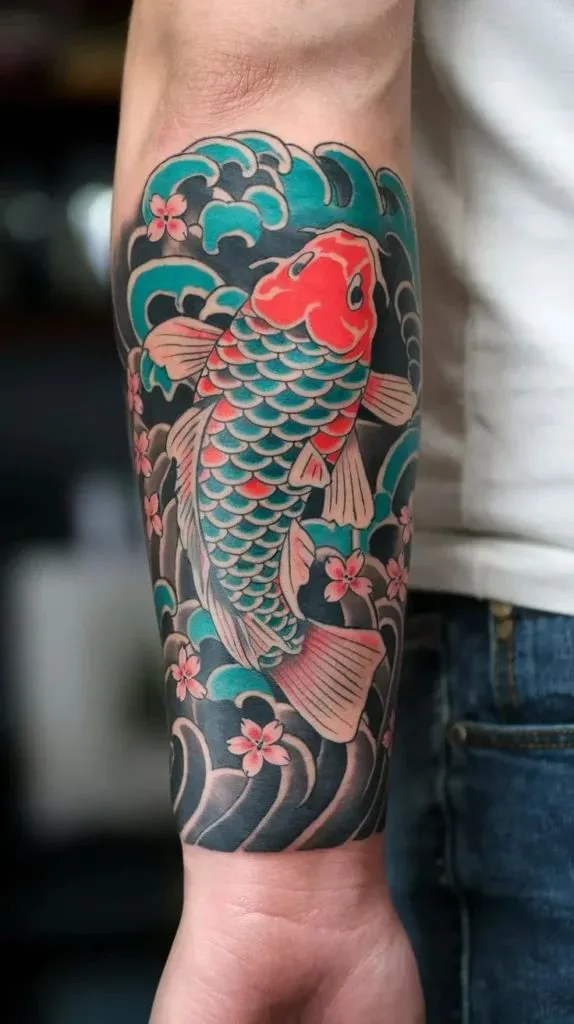 50+ Koi Fish Tattoo Sleeve for Men & Women Full Arm Designs