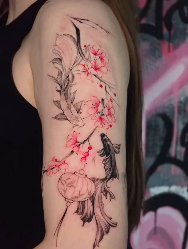 50+ Koi Fish Tattoo Sleeve for Men & Women Full Arm Designs