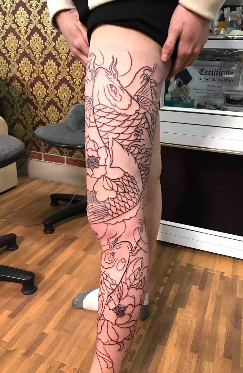 5+ Iconic Style in Leg Japanese Tattoos to Represent Your Strength